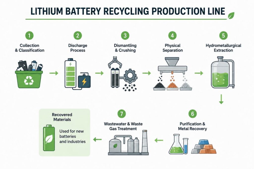 Lithium Battery Recycling Production Line Process
