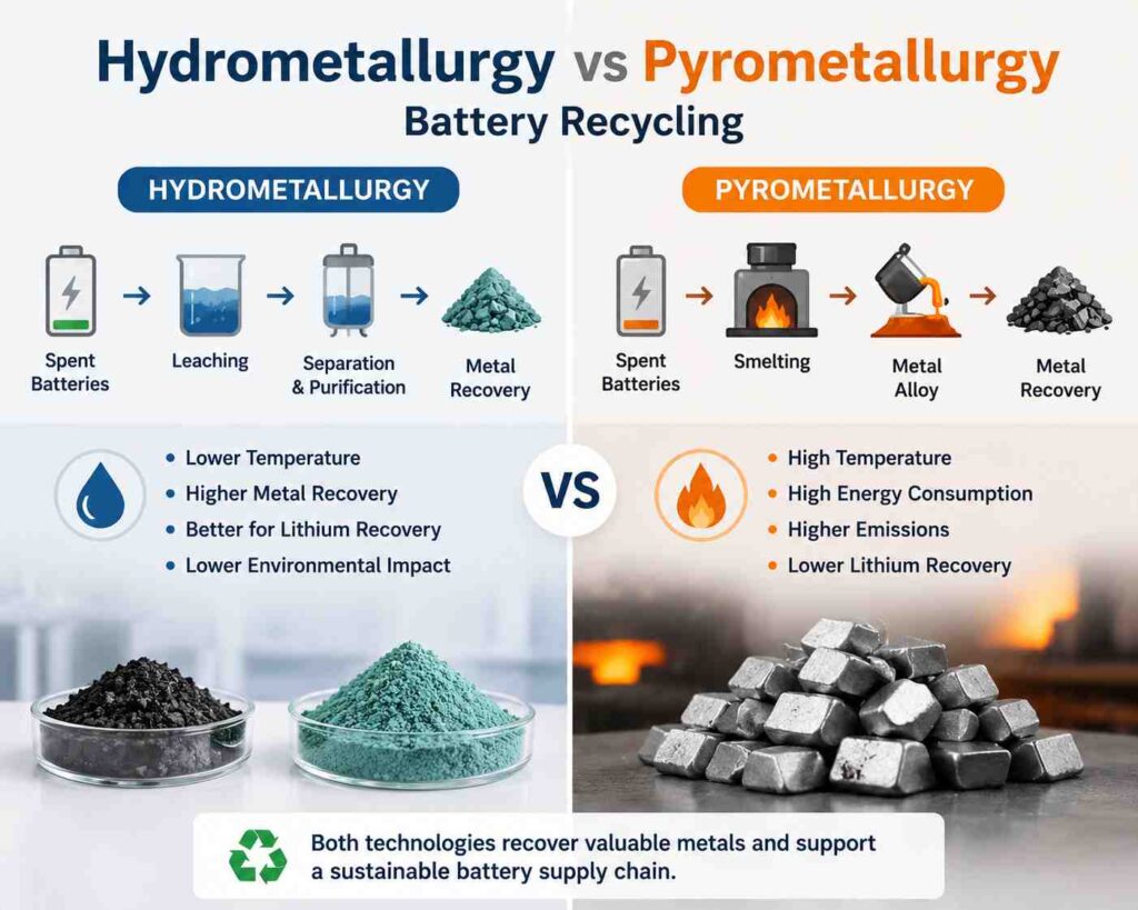 Hydrometallurgy vs Pyrometallurgy
