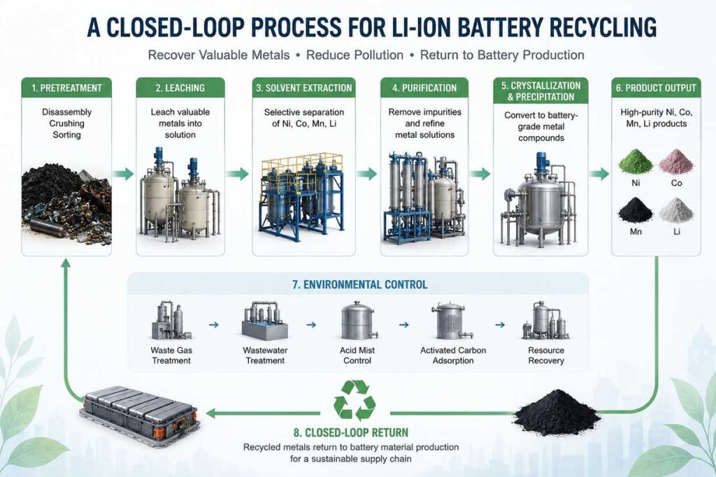 A Closed-Loop Process for Li-Ion Battery Recycling