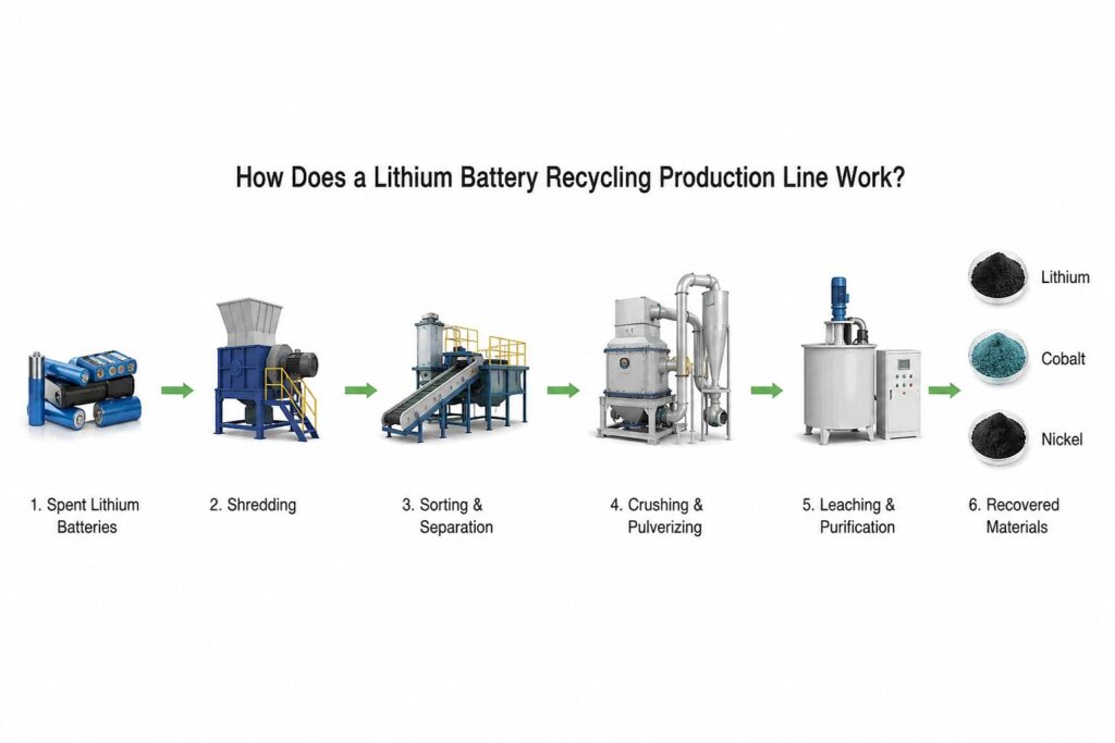 Comment fonctionne une ligne de production pour le recyclage des piles au lithium ?