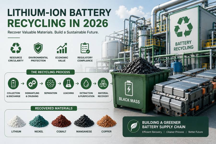Lithium-Ion Battery Recycling in 2026: Key Trends and Process Overview